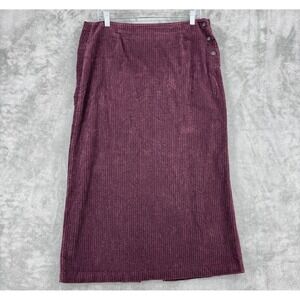 Vintage‎ PA Company Boston Skirt Womens 10 Corduroy A Line Button Modest Purple
